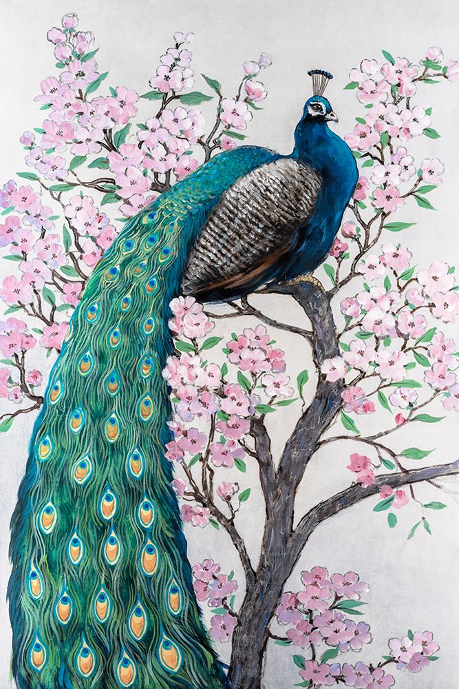 Art Print: Peacock and Blossom II