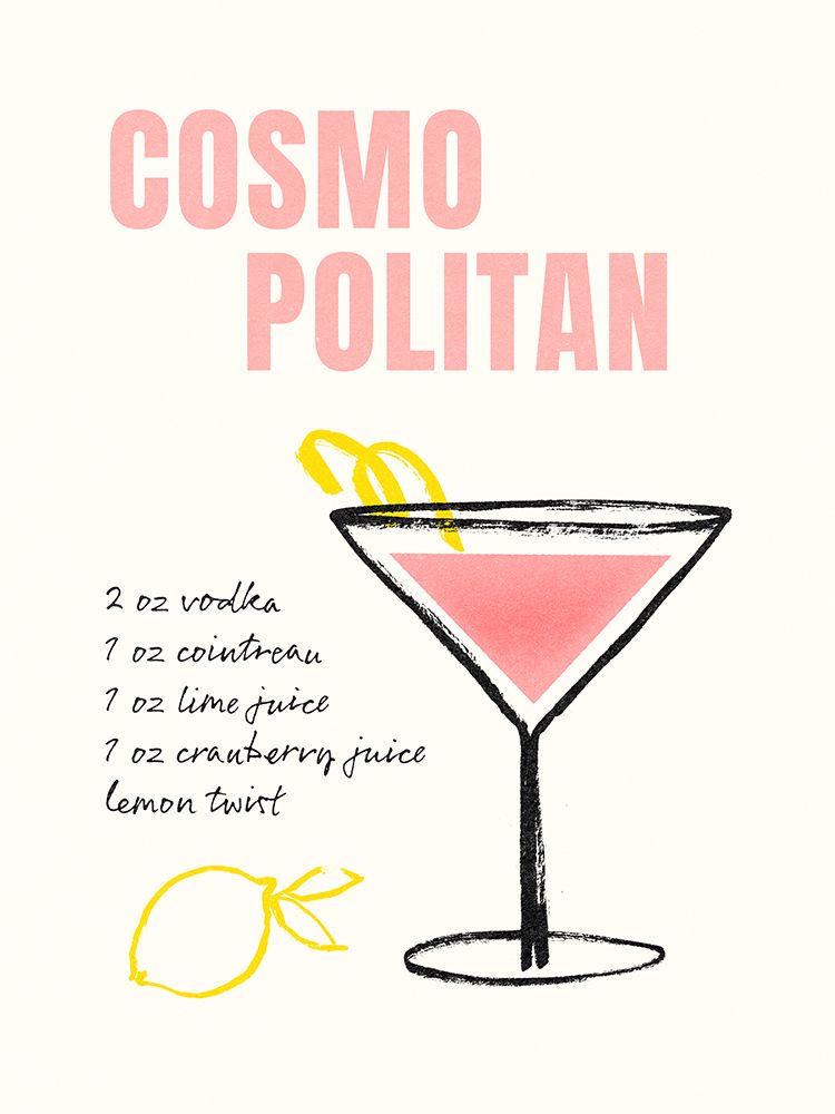 Wall Art Painting id:632634, Name: Hand Drawn Cocktails VI, Artist: Barnes, Victoria