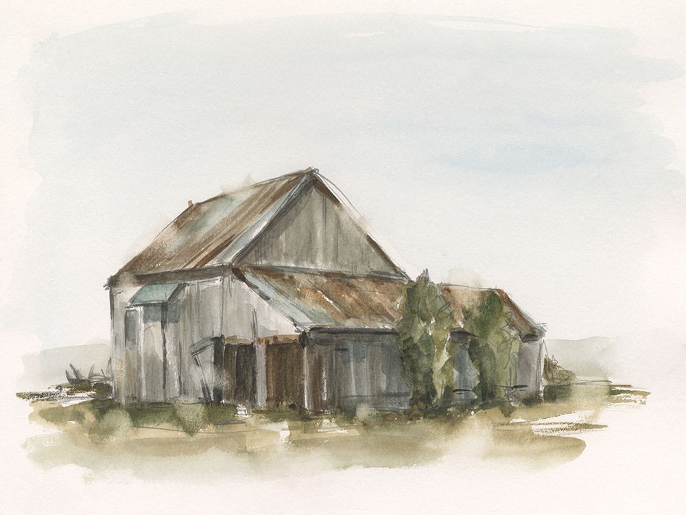 Wall Art Painting id:632799, Name: Watercolor Barn Study II, Artist: Harper, Ethan
