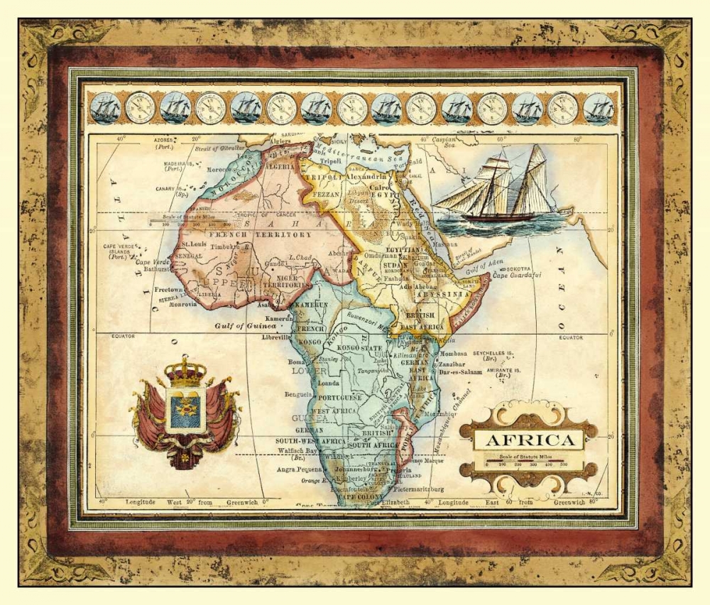 Wall Art Painting id:50004, Name: Map of Africa, Artist: Vision Studio