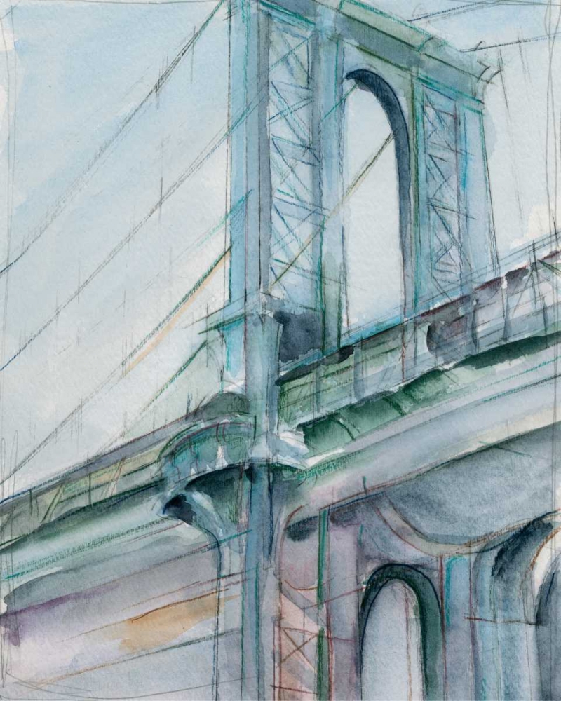 Wall Art Painting id:34457, Name: Watercolor Bridge Study I, Artist: Harper, Ethan