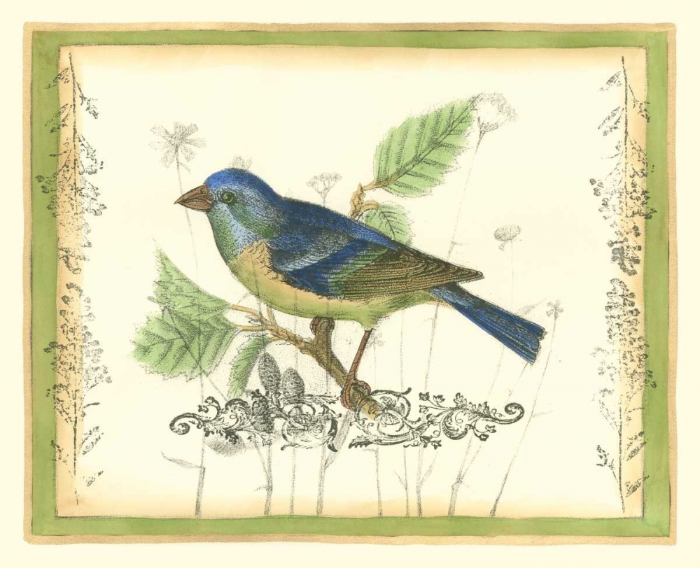 Wall Art Painting id:163109, Name: Bird and Wildflowers I, Artist: Goldberger, Jennifer