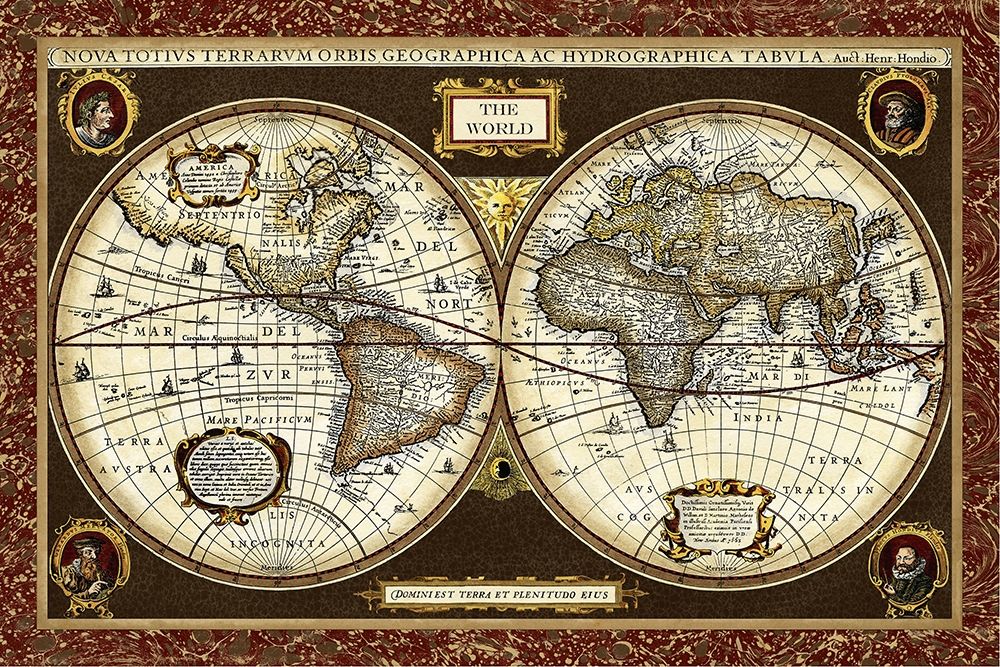 Wall Art Painting id:226768, Name: Decorative World Map, Artist: Vision Studio