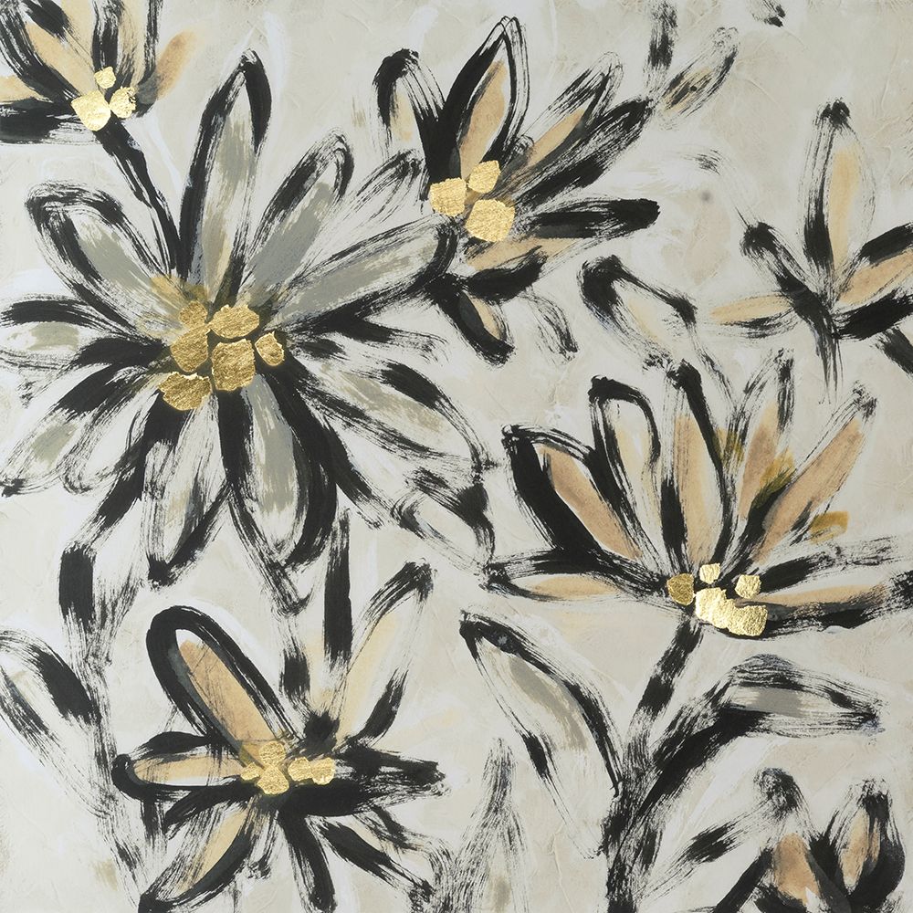 Art Print: Neutral Flower Fresco I