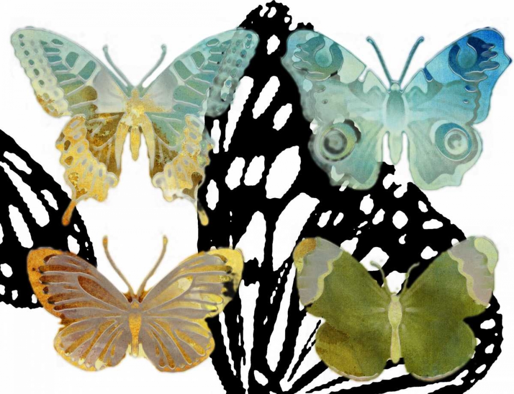 Wall Art Painting id:38210, Name: Layered Butterflies IV, Artist: Jasper, Sisa