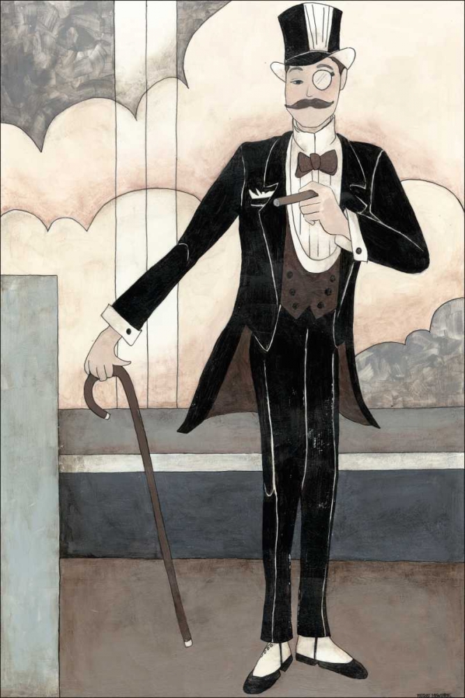 Wall Art Painting id:153242, Name: Art Deco Gentleman, Artist: Meagher, Megan