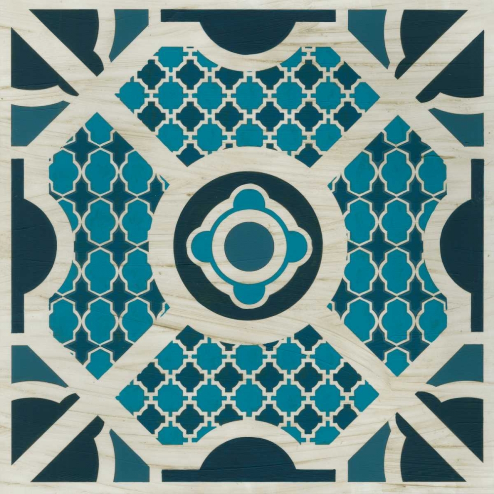 Wall Art Painting id:38215, Name: Embellished Indigo Lattice II, Artist: Vess, June Erica