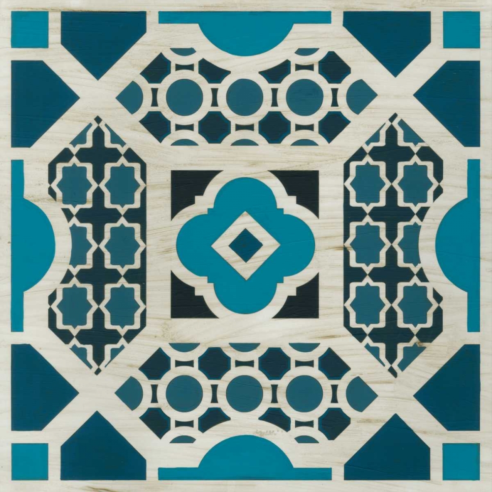 Wall Art Painting id:38218, Name: Embellished Indigo Lattice V, Artist: Vess, June Erica