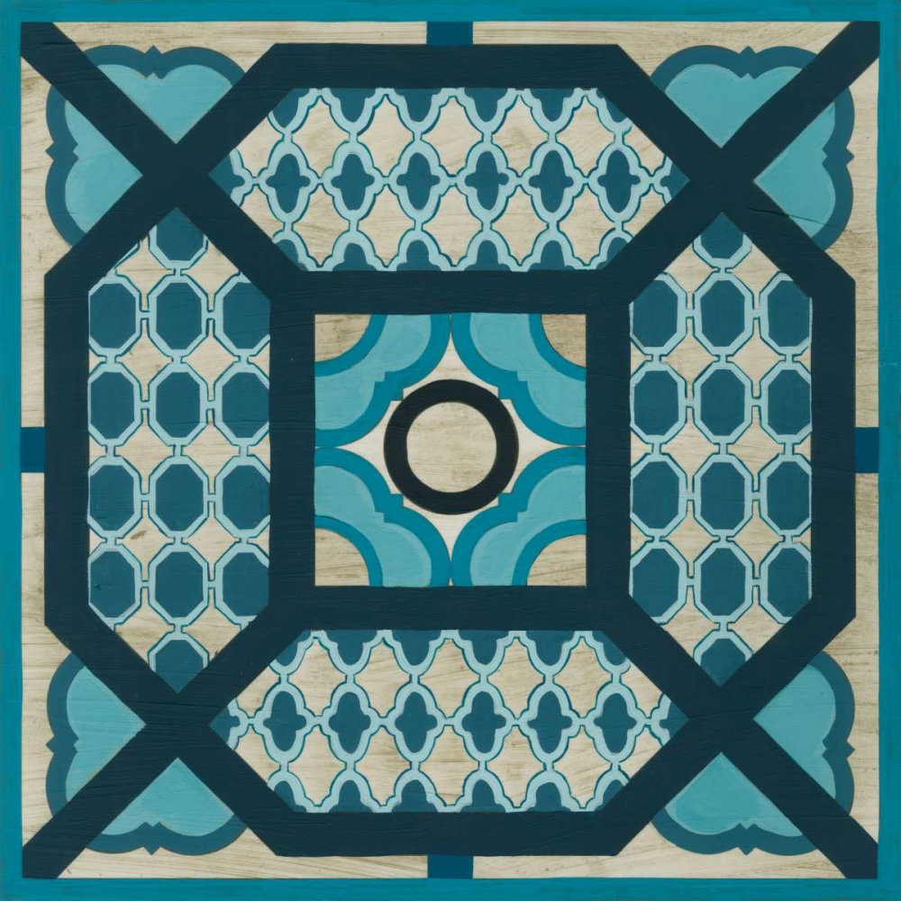 Wall Art Painting id:38219, Name: Embellished Indigo Lattice VI, Artist: Vess, June Erica