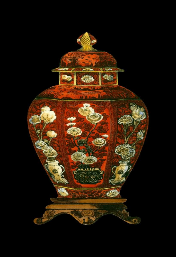 Wall art: Red Porcelain Vase I, by Unknown