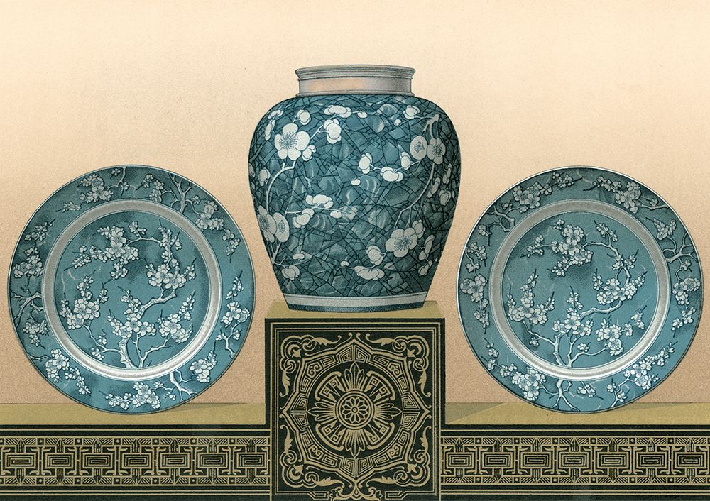 Art Print: Porcelain in Teal I