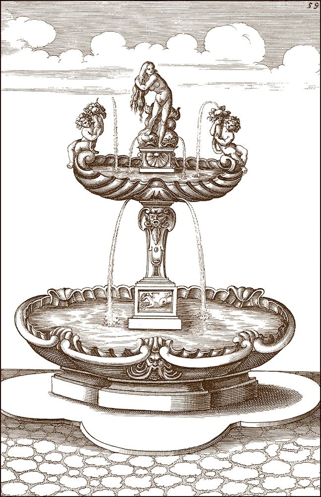 Wall art: Courtyard Fountain III, by Vision Studio