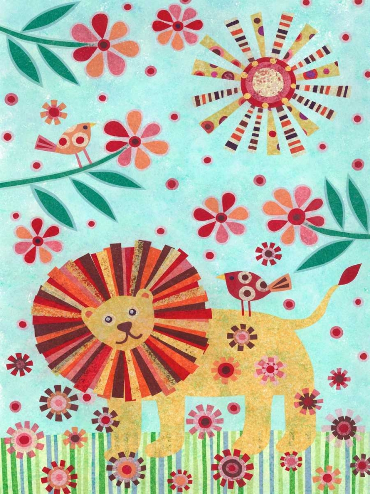 Wall Art Painting id:42399, Name: Lion and Birds, Artist: Conway, Kim