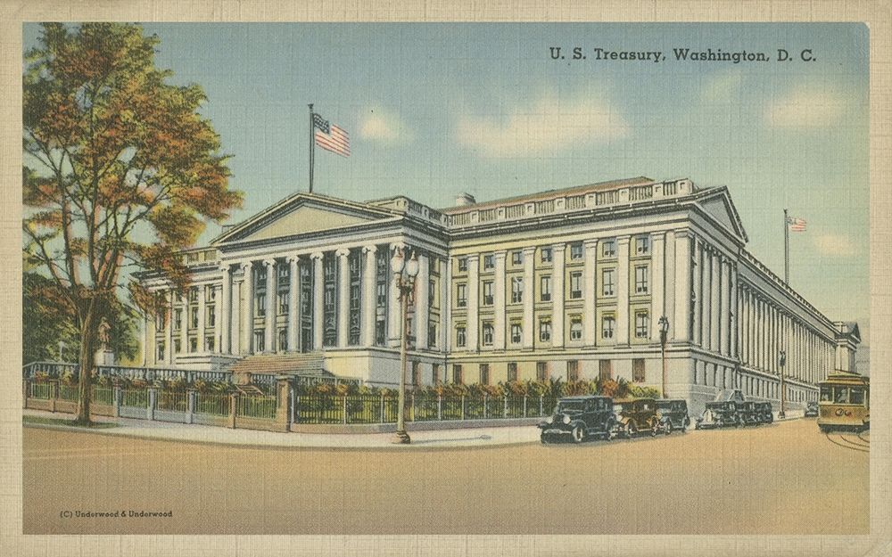 Wall Art Painting id:235748, Name: Treasury Building, Washington, D.C., Artist: Unknown