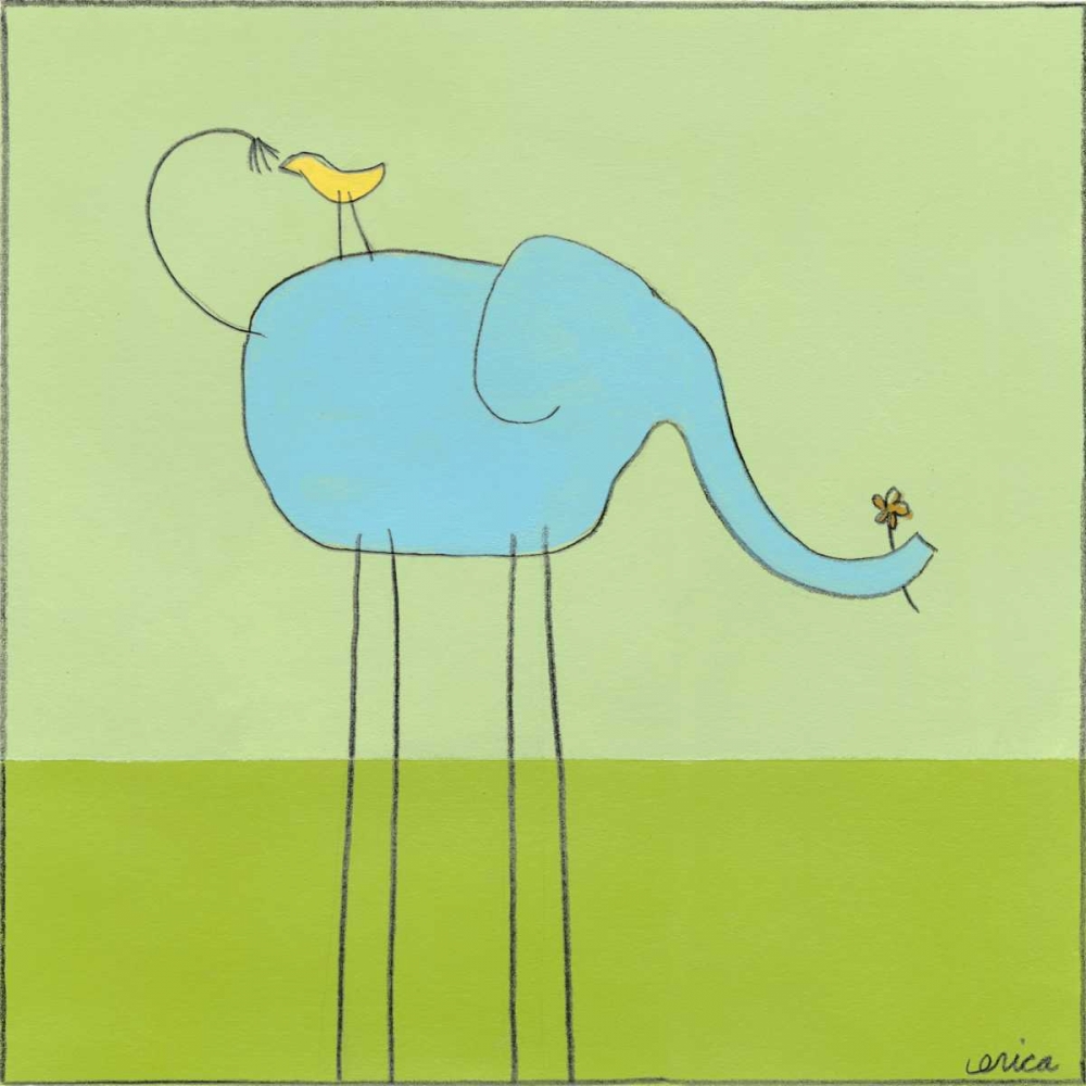 Wall Art Painting id:124784, Name: Stick-leg Elephant I, Artist: Vess, June Erica