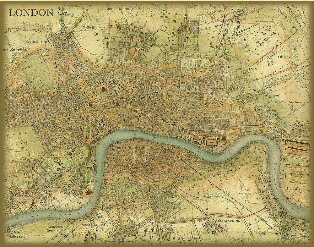Wall Art Painting id:236139, Name: Map of London, Artist: Vision Studio