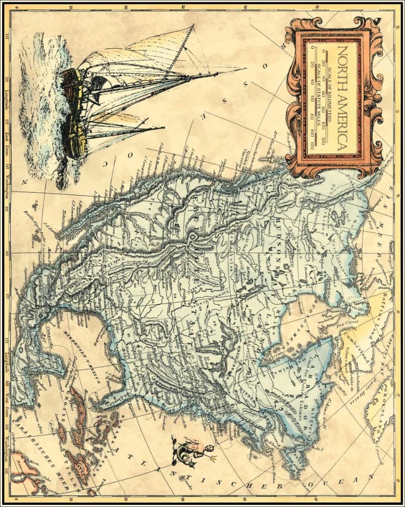 Wall Art Painting id:170016, Name: North America Map, Artist: Vision Studio