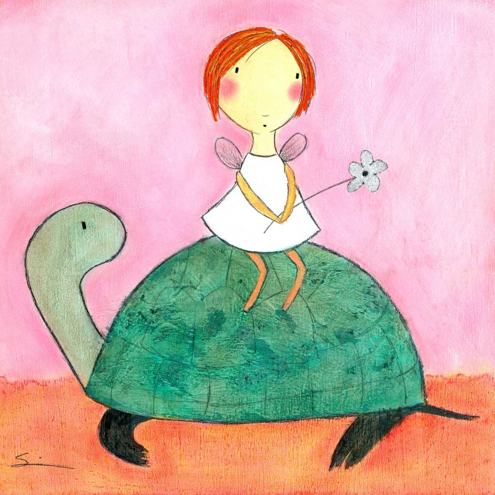 Wall Art Painting id:121673, Name: Fairy on Turtle, Artist: Sonheim, Carla