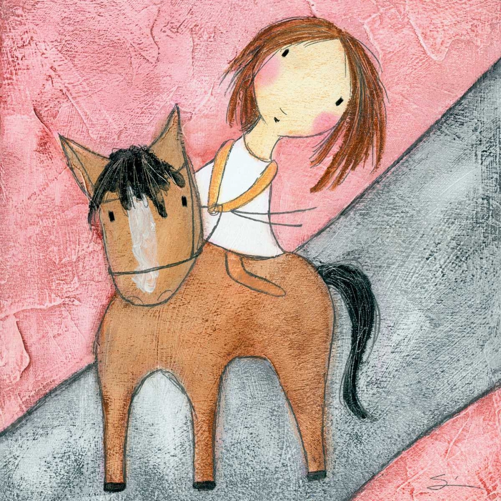 Wall Art Painting id:121678, Name: Pink Horse, Artist: Sonheim, Carla