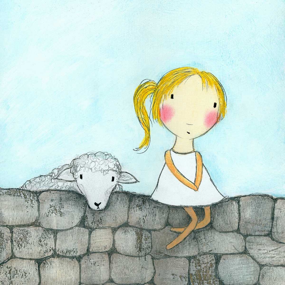 Wall Art Painting id:121680, Name: Girl with Lamb, Artist: Sonheim, Carla