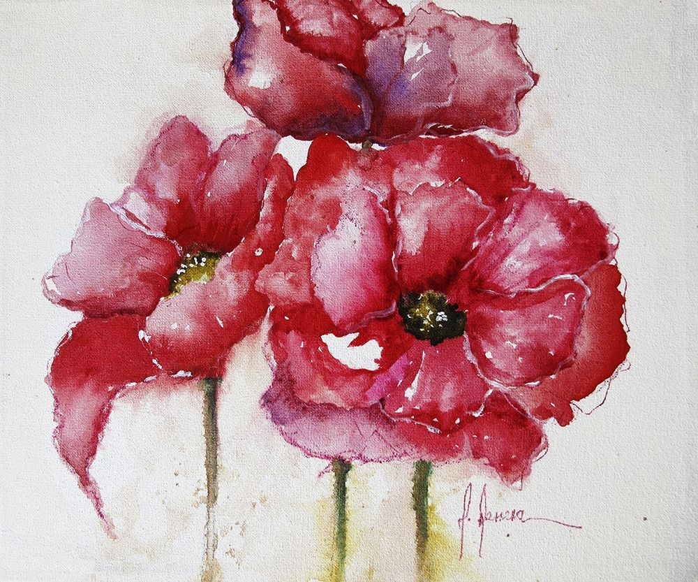 Art Print: Fuchsia Poppies I