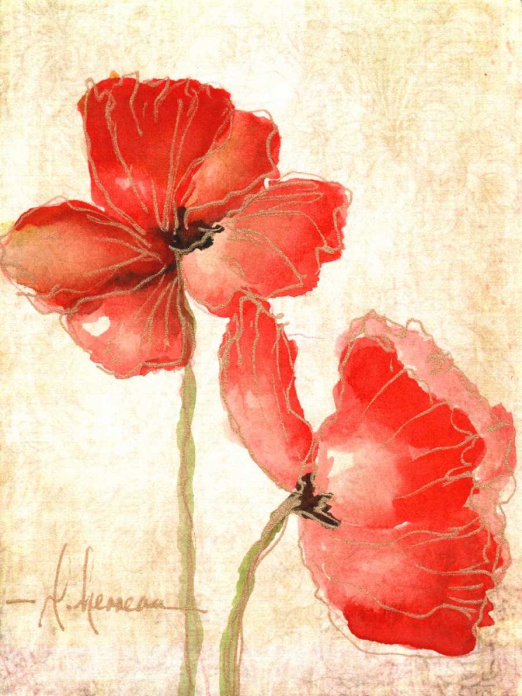 Art Print: Vivid Red Poppies IV