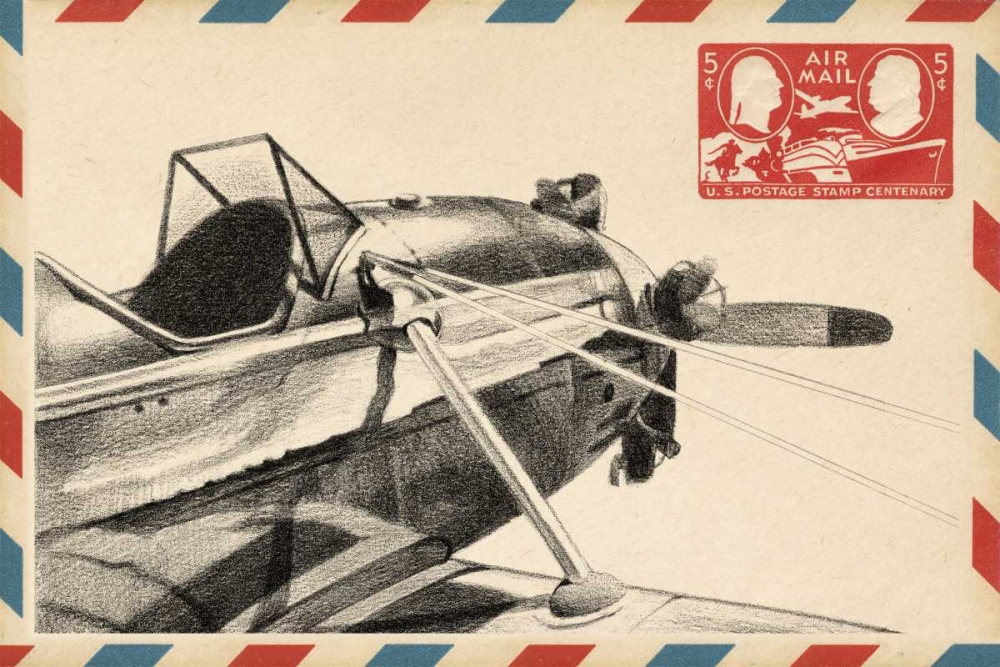 Wall Art Painting id:163733, Name: Small Vintage Airmail I, Artist: Harper, Ethan