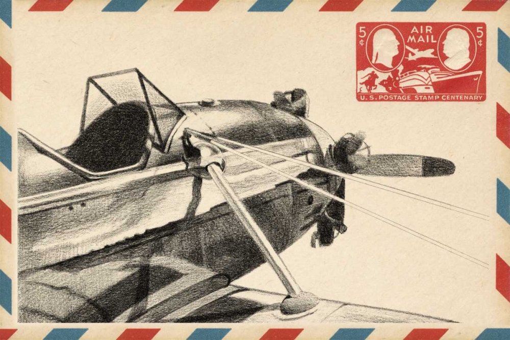 Wall art: Small Vintage Airmail I, by Harper, Ethan