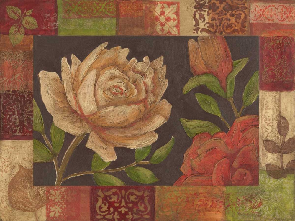 Wall Art Painting id:42381, Name: Floral Patchwork I, Artist: Meagher, Megan