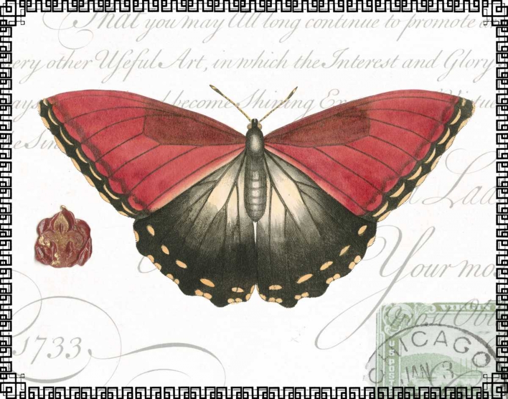 Wall Art Painting id:64680, Name: Butterfly Prose I, Artist: Vision Studio