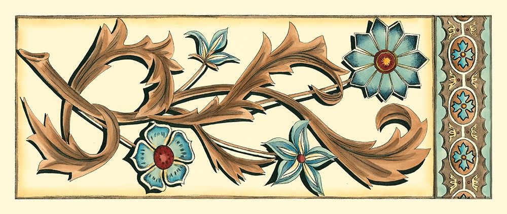 Art Print: Crackled Italianate Panel in Blue I