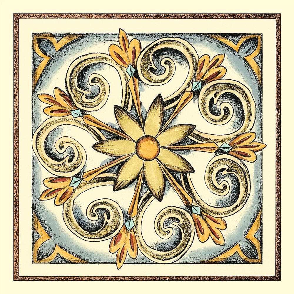 Wall art: Crackled Cloisonne Tile II, by Zarris, Chariklia