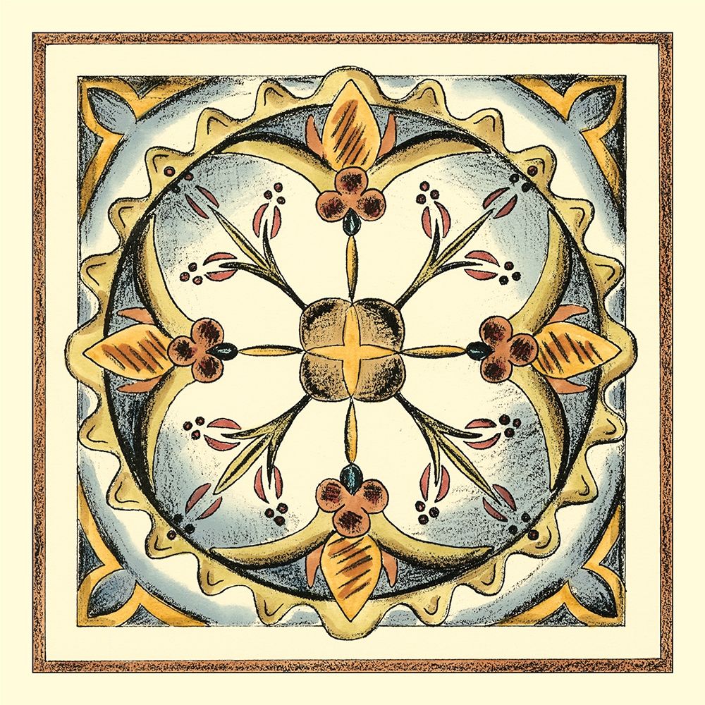 Wall art: Crackled Cloisonne Tile III, by Zarris, Chariklia