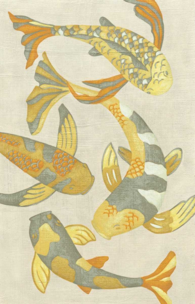Wall art: Golden Koi II, by Zarris, Chariklia
