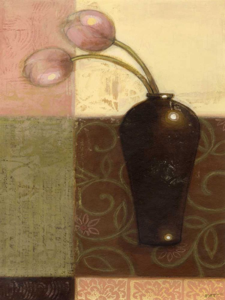 Wall Art Painting id:236860, Name: Ebony Vase with Tulips I, Artist: Wyatt Jr., Norman