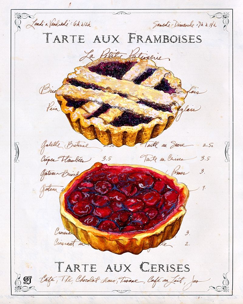 Wall Art Painting id:190563, Name: Tartes aux Cerises et Framboises, Artist: Joyner, Ginny