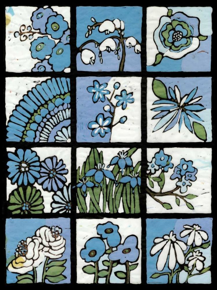 Art Print: Asure Botanical I 12-Patch