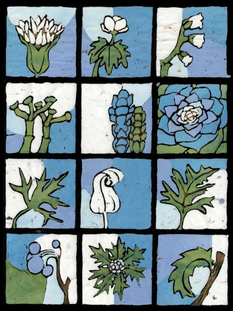 Art Print: Asure Botanical II 12-Patch