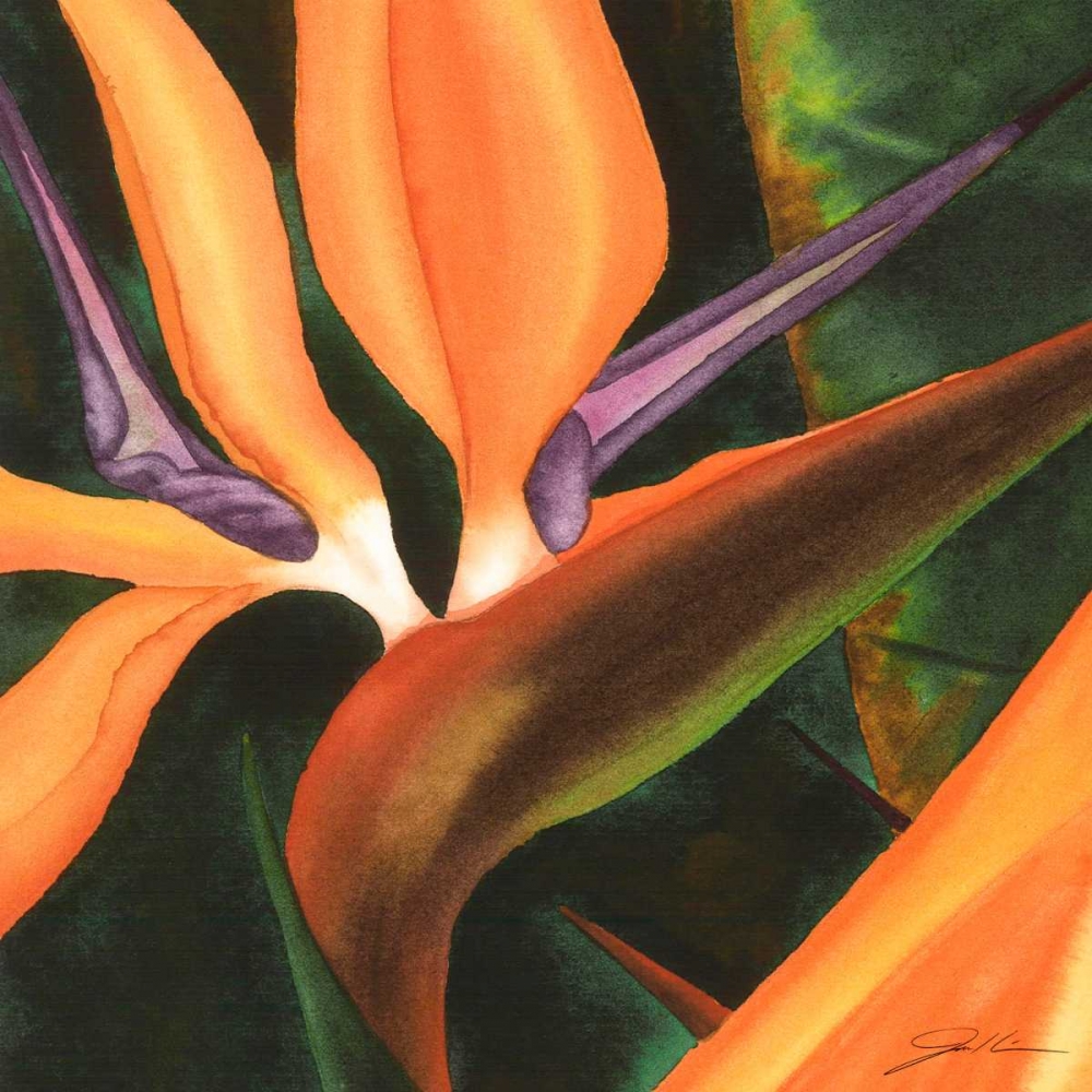 Wall Art Painting id:49785, Name: Bird of Paradise Tile IV, Artist: Higby, Jason
