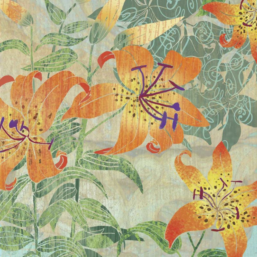 Wall Art Painting id:237467, Name: Tiger Lilies II, Artist: Collier-Morales, R.