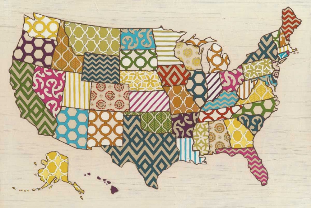 Wall Art Painting id:38432, Name: United Patterns, Artist: Vess, June Erica