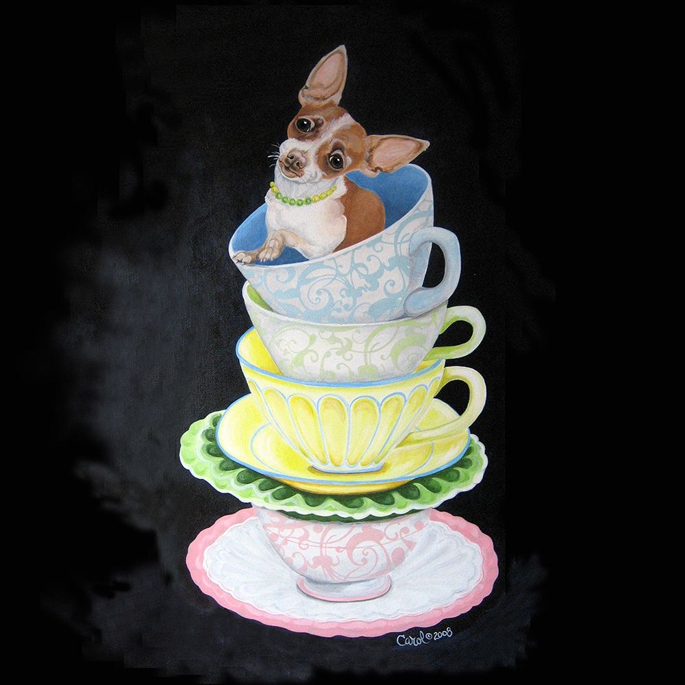 Wall Art Painting id:314637, Name: Chihuahua Teacups, Artist: Dillon, Carol