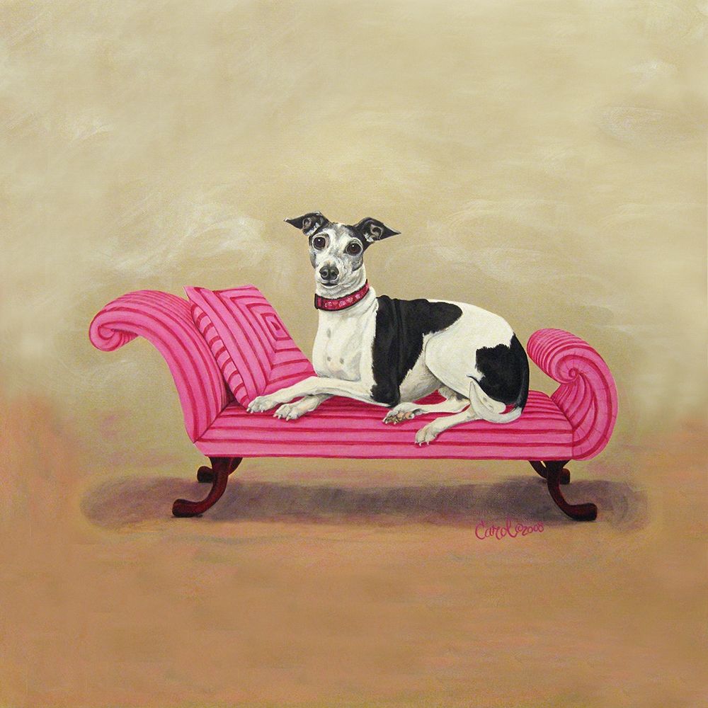 Wall Art Painting id:314649, Name: Italian Greyhound on Pink, Artist: Dillon, Carol