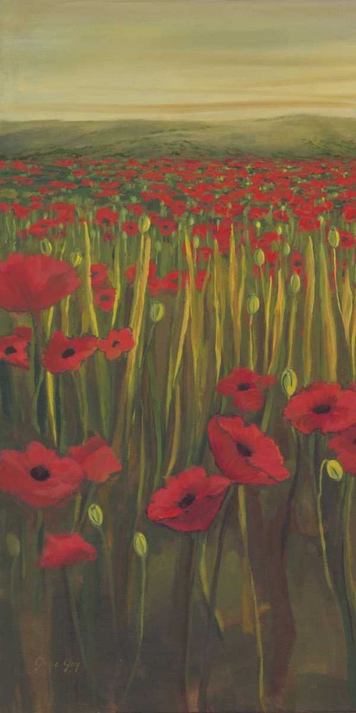 Art Print: Red Poppies in Field I