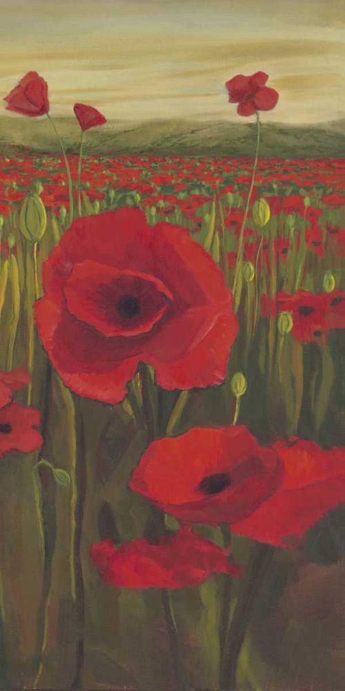 Wall art: Red Poppies in Field II, by Joy, Julie