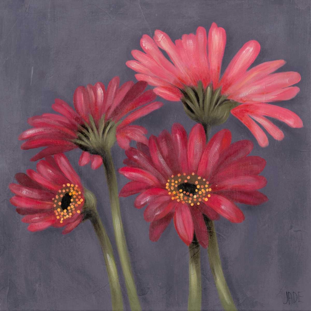 Wall Art Painting id:42373, Name: Gerbers on Grey I, Artist: Reynolds, Jade