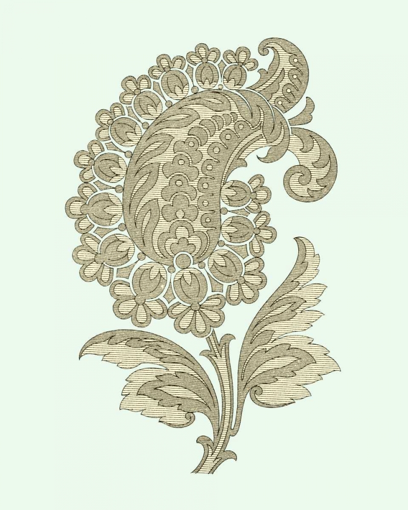 Wall Art Painting id:35314, Name: Celadon Floral Motif II, Artist: Vision Studio