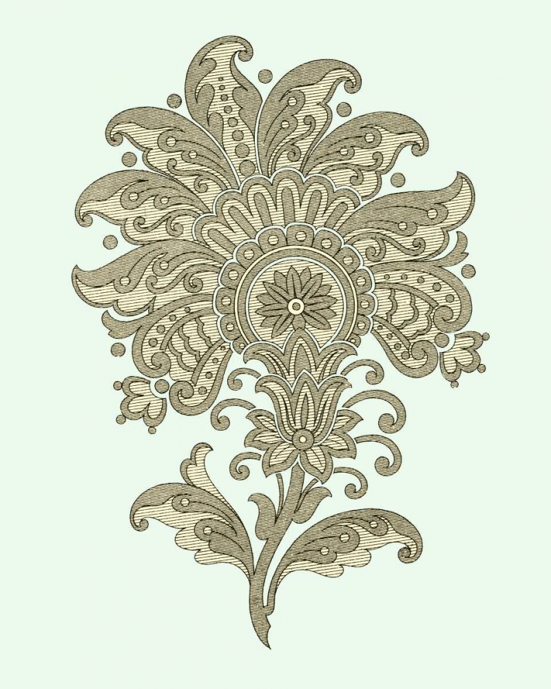 Wall Art Painting id:35315, Name: Celadon Floral Motif III, Artist: Vision Studio