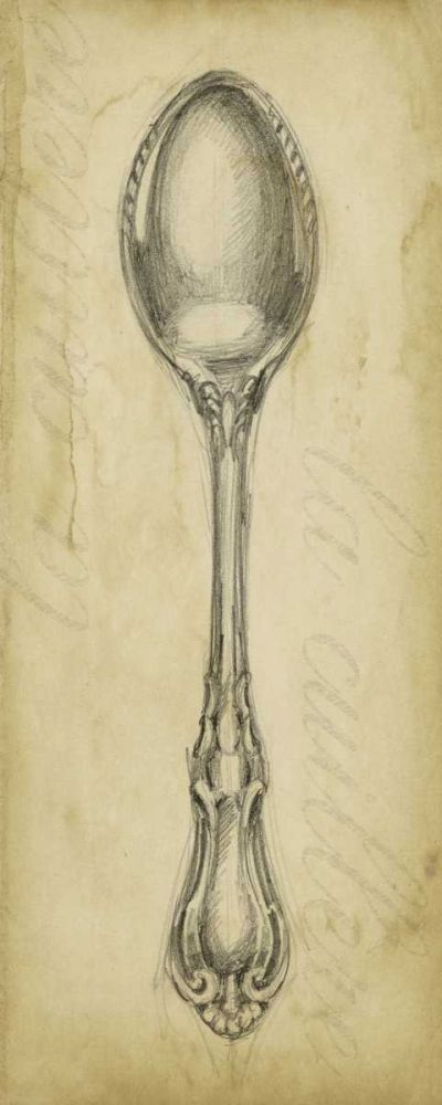 Wall Art Painting id:239177, Name: Antique Spoon, Artist: Harper, Ethan