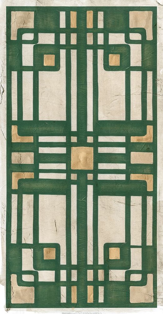 Wall Art Painting id:391059, Name: Embellished Emerald Deco Panel II, Artist: Vess, June Erica